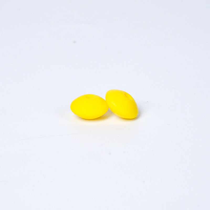 Spot Silicone Beads European and American Jewelry 12mm Small Beads DIY Necklace Beaded Oval Lentil Loose Beads Wholesale #51-100