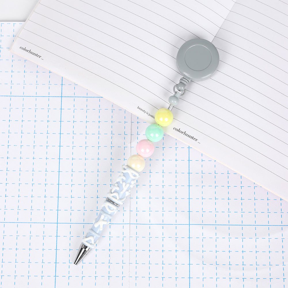 Retractable creative DIY hand-painted bead pen painted cream pen multi-color rotating neutral ballpoint pen