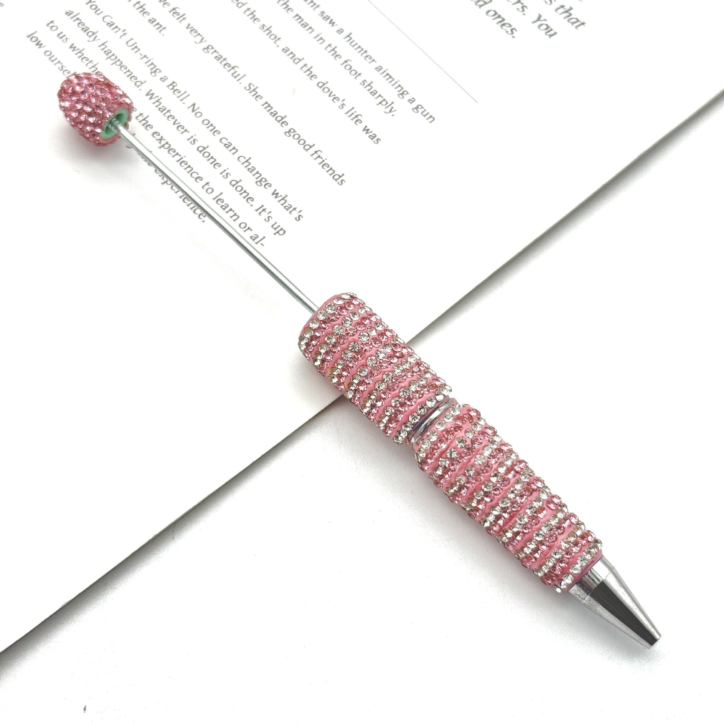 Creative Stripe Full Diamond Ballpoint Pen DIY Beaded Stripe Full Diamond Multicolor Bead Pen Rotary Beaded Grain Pen