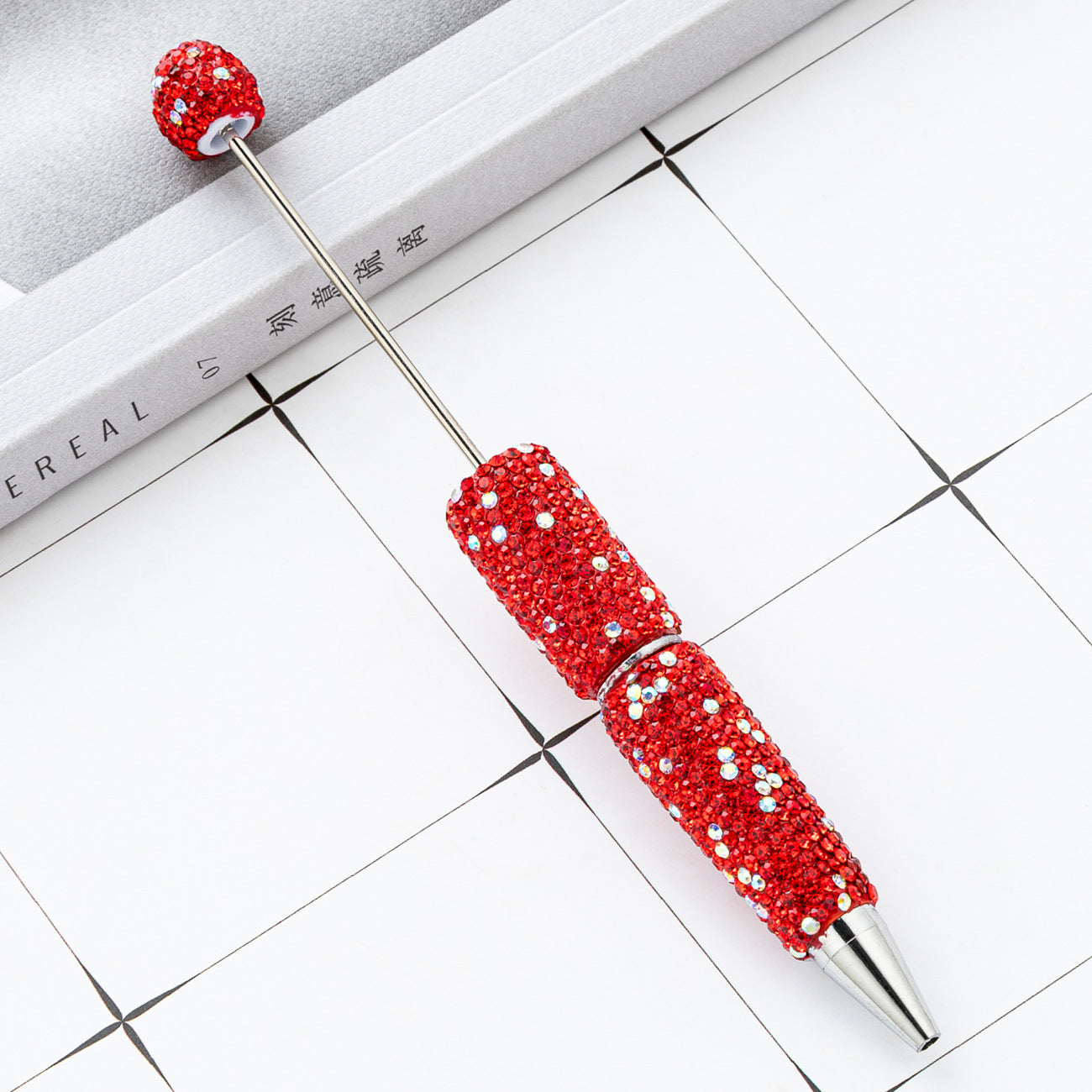 New DIY full diamond bead pen hand-attached drill AB colored diamond beaded ballpoint pen multi-color plastic bead pen wholesale