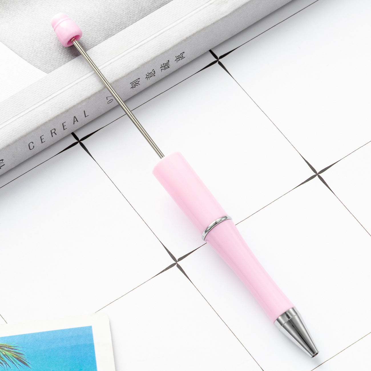 Bead pen, spot wholesale creative DIY plastic bead pen ballpoint pen printable plastic bead pen