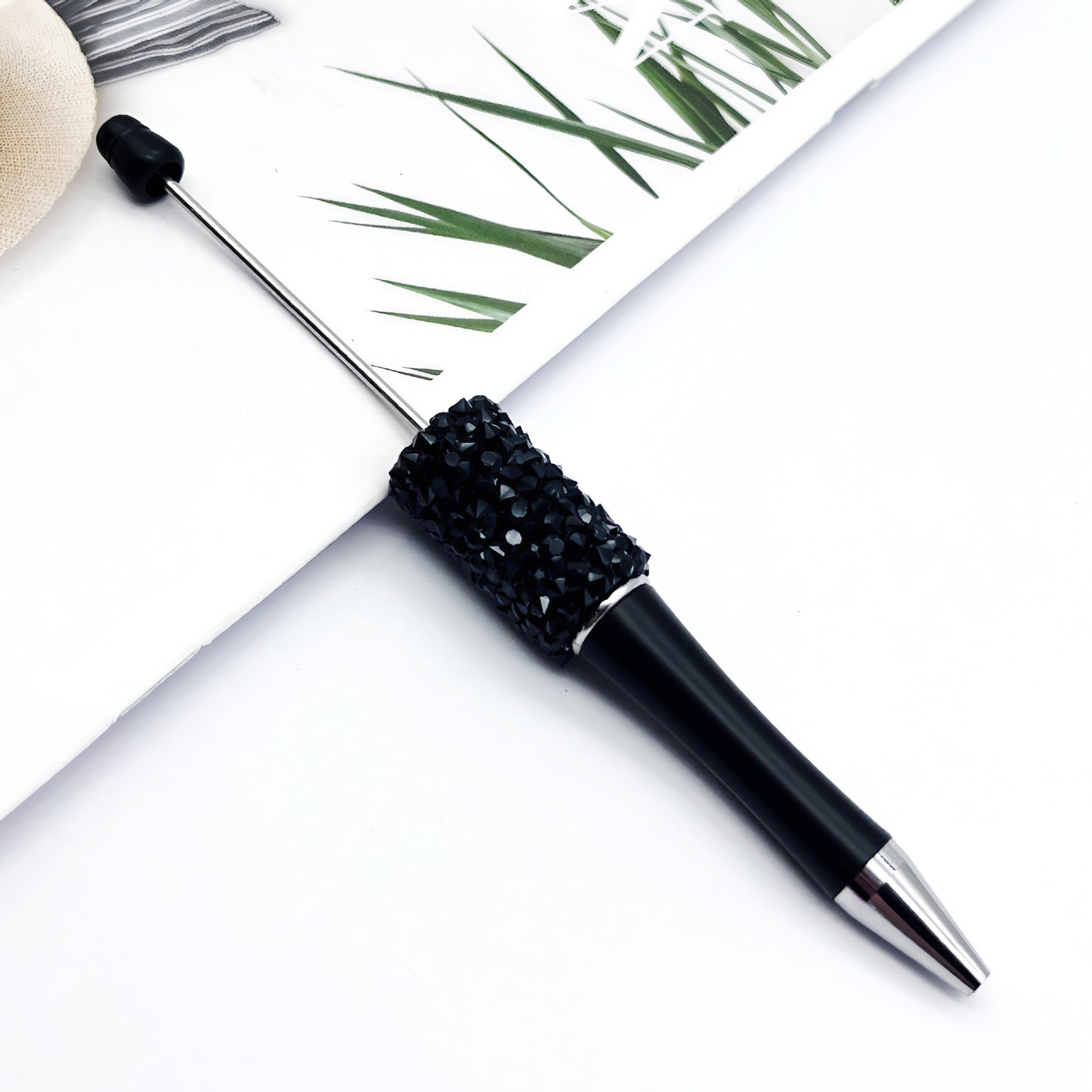 DIY random diamond bead pen cross-border hot-selling hand-worn beads diamond pen beadedpen plastic ballpoint pen
