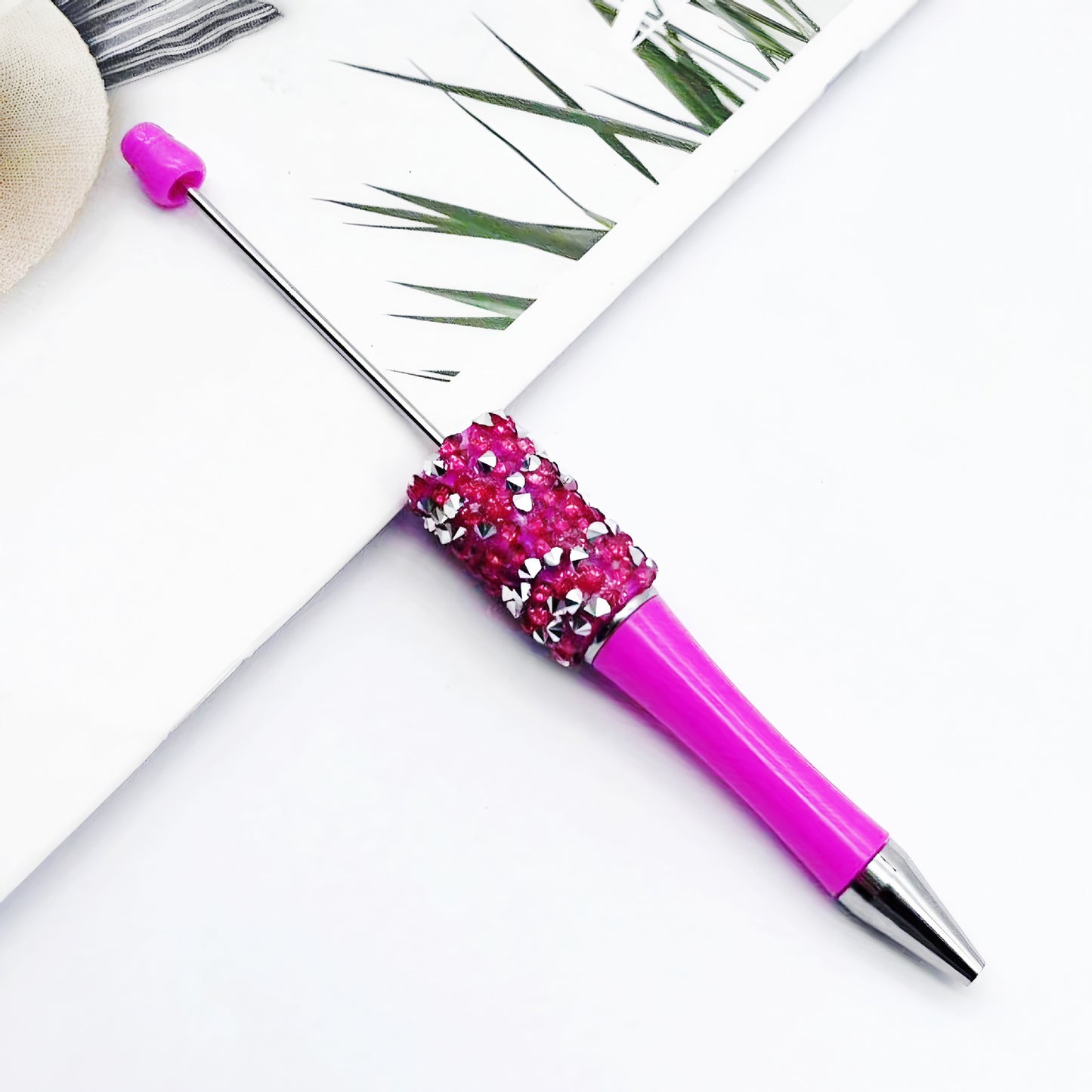DIY random diamond bead pen cross-border hot-selling hand-worn beads diamond pen beadedpen plastic ballpoint pen