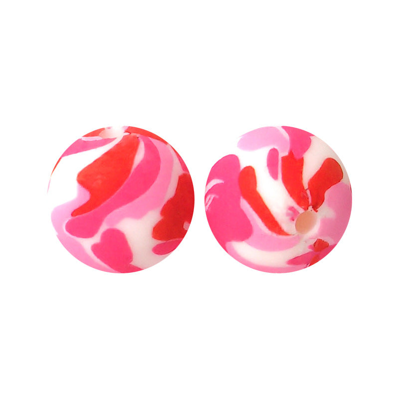 15mm silicone beads water transfer beads DIY jewelry bead pen loose beads wholesale