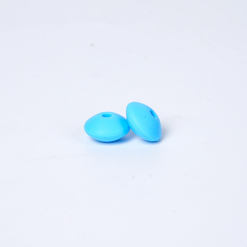 Spot Silicone Beads European and American Jewelry 12mm Small Beads DIY Necklace Beaded Oval Lentil Loose Beads Wholesale #51-100