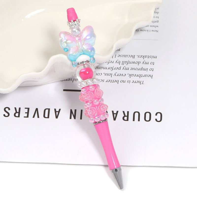 Creative new cartoon rotating bead pen heavy industry glitter high value new ins wind bead pen ballpoint pen