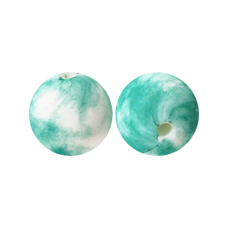 15mm Leopard Print Silicone Beads - Water Transfer Printed Daisy Round Beads for DIY Jewelry, Bead Pens, Loose Beads Wholesale #51-100