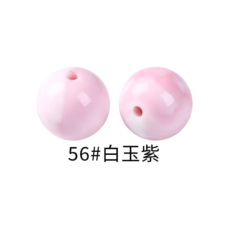 15mm Spot Glossy Silicone Beads Round Loose Beads DIY Jewelry Smooth Oil Injection Silicone Beads Mixed Color Beads