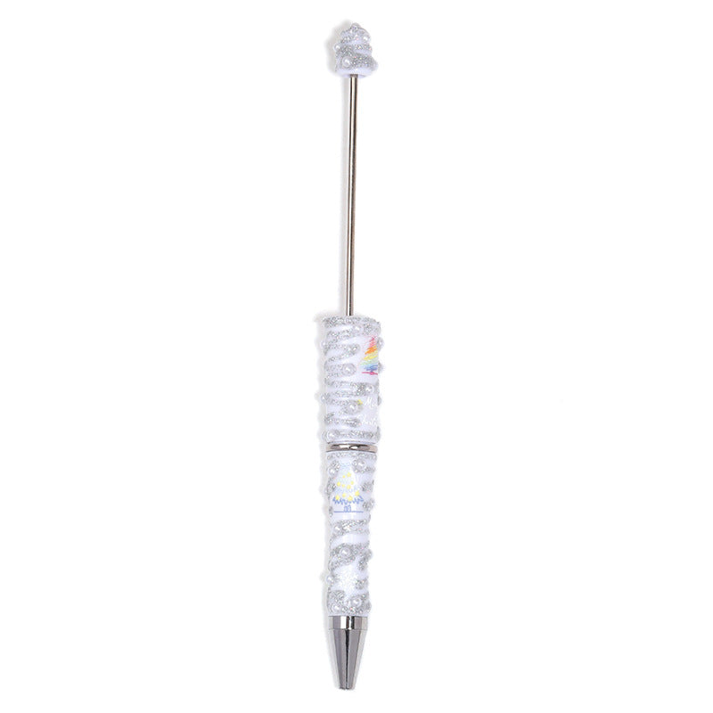 New DIY diamond-set Christmas colorful bead pen broken diamond full diamond ballpoint pen colored cartoon heavy industry cute pen