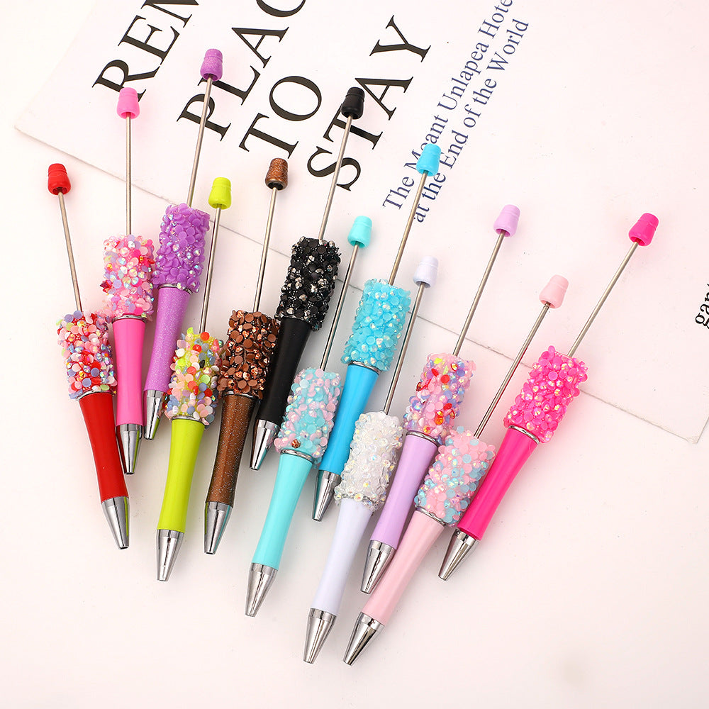 New DIY petal sequined bead pen, Macaron multi-color bead-piercing ballpoint pen cross-border sprouting pen manufacturers wholesale