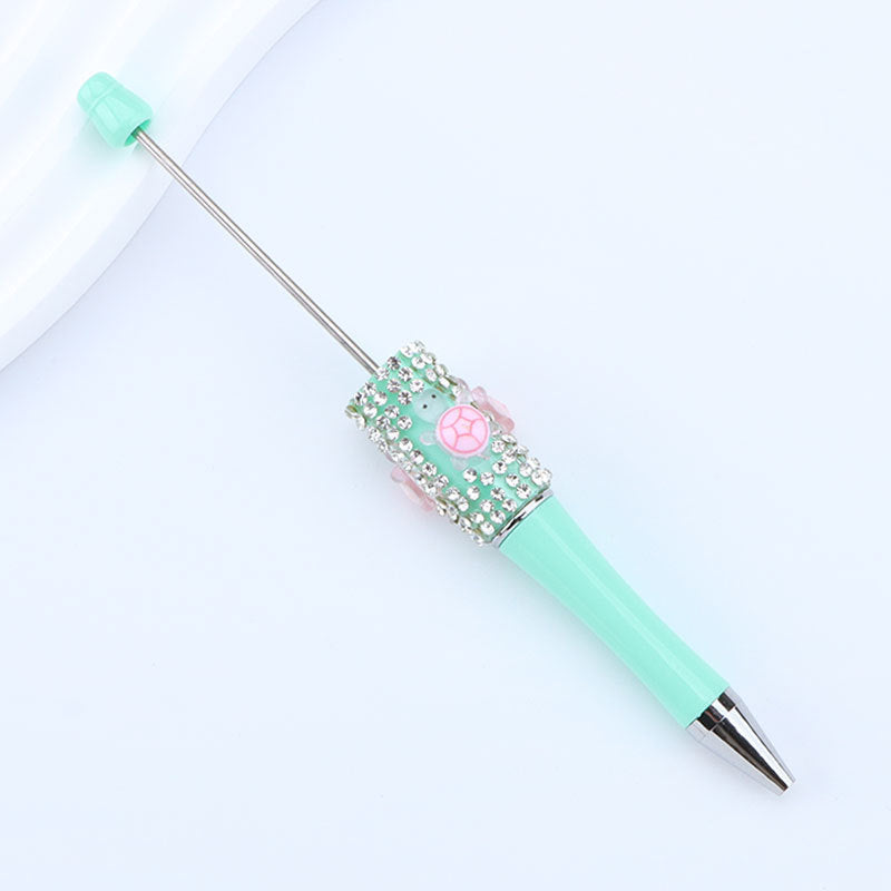 DIY turtle broken diamond bead pen Internet celebrity turtle dream turtle super cute turtle diamond pen bead round bead cute pen