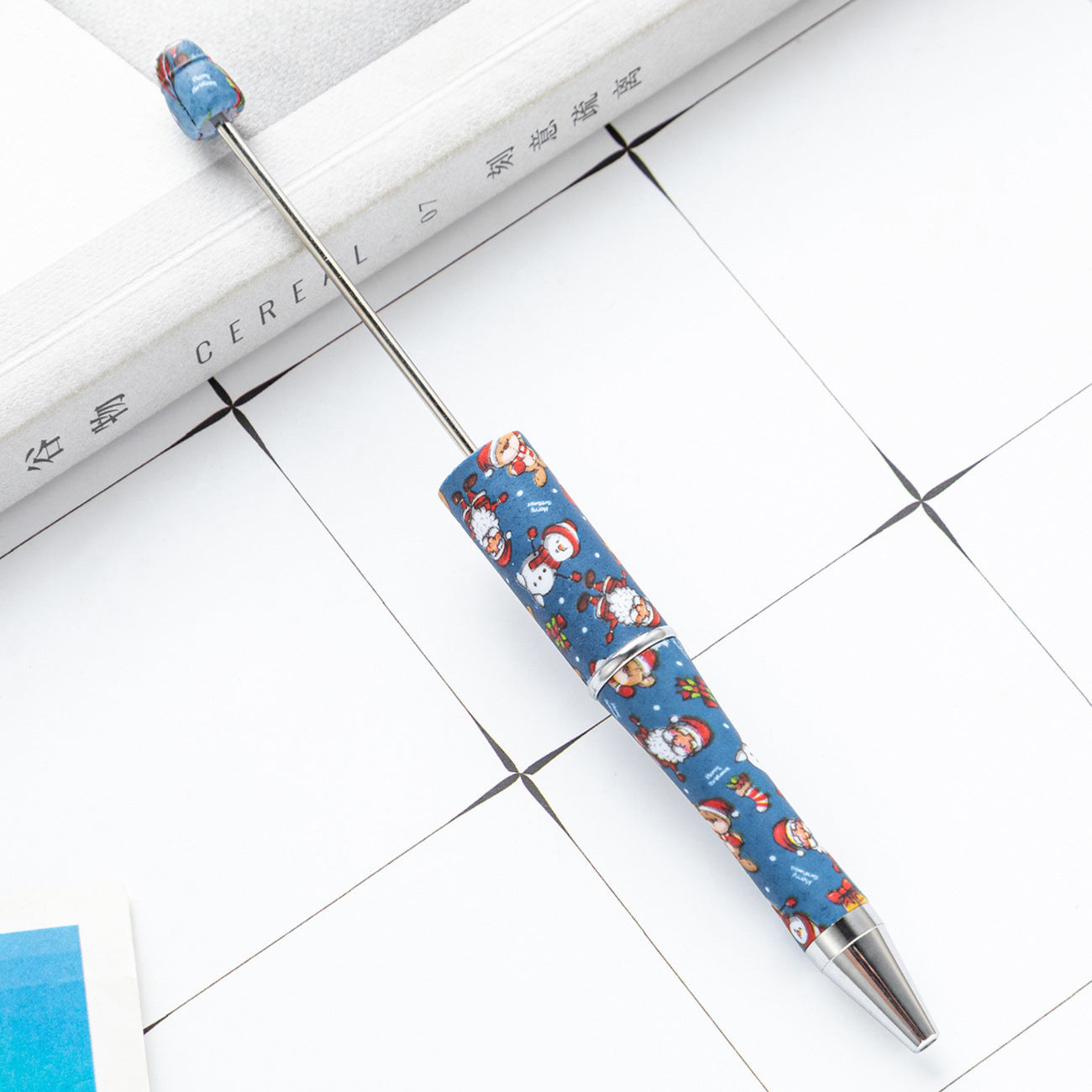 Green Christmas Tree Gingerbread and Lovely Red Color Christmas Santa Printed Beadable Pens