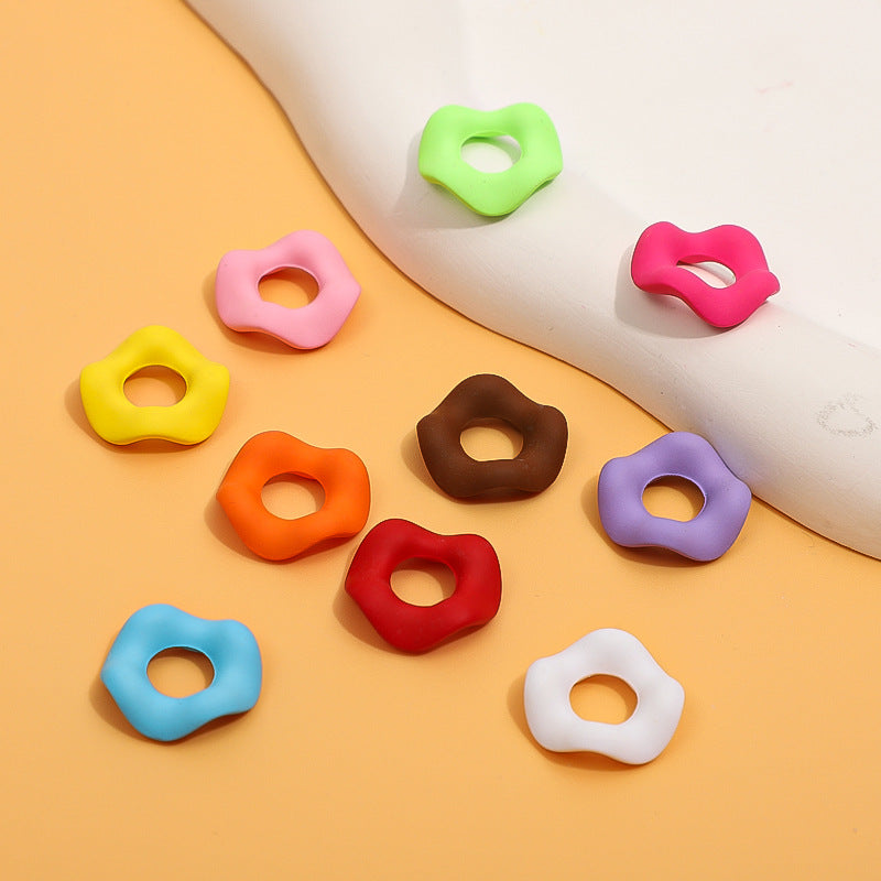 16mm Stacked Le Hexagonal Feel Paint Macaron Color Round Wavy Lace DIY Handmade Hair Accessories Bracelet Accessories