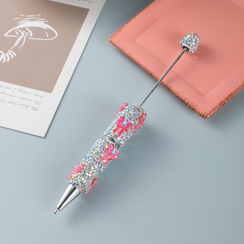 Cross-border Amazon temu hot-selling diamond-encrusted beaded ballpoint pen gift pen personalized creative signature pen