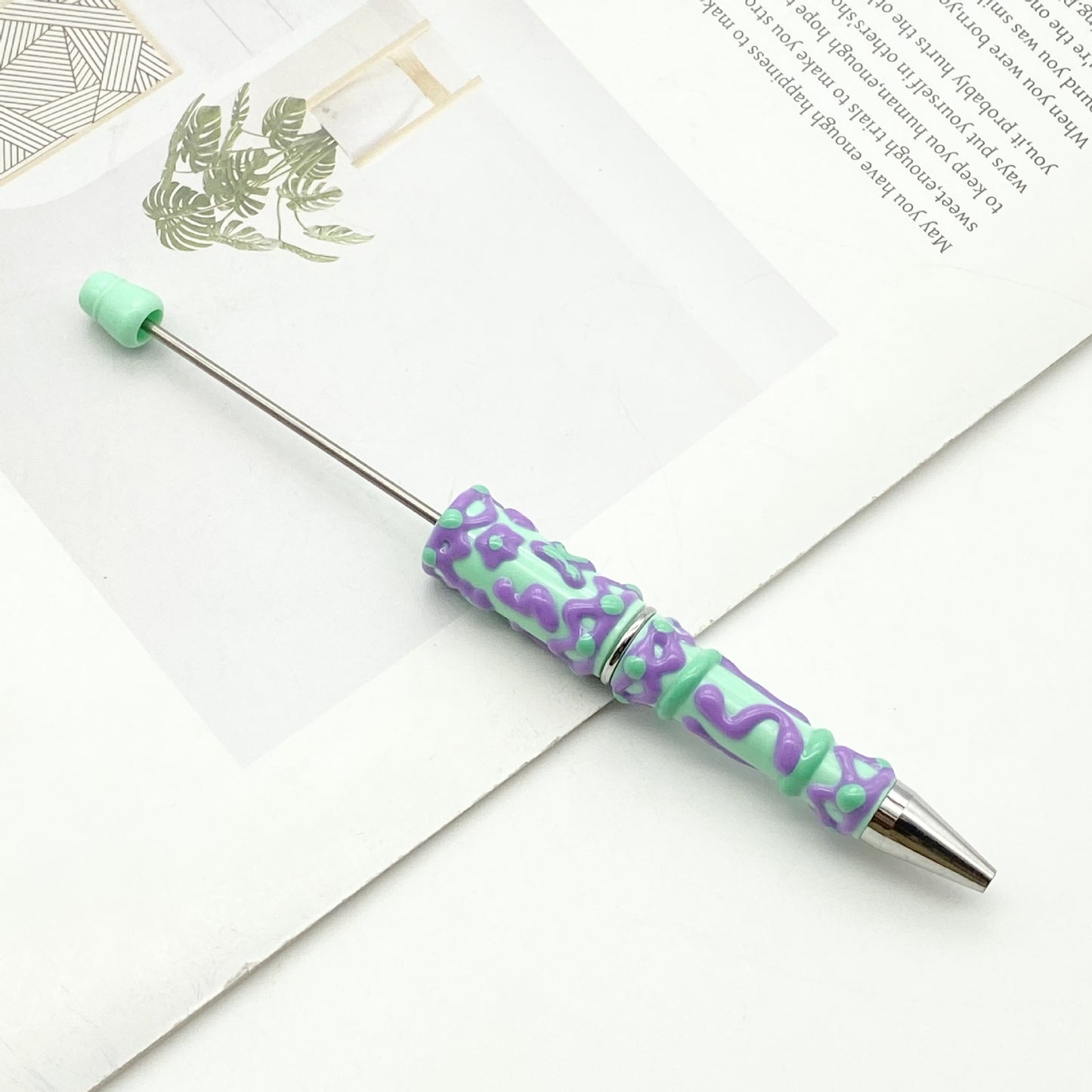 Creative cream glue hand-painted bead pen DIY hand-painted oil ballpoint pen Macaron cream cute pen spot