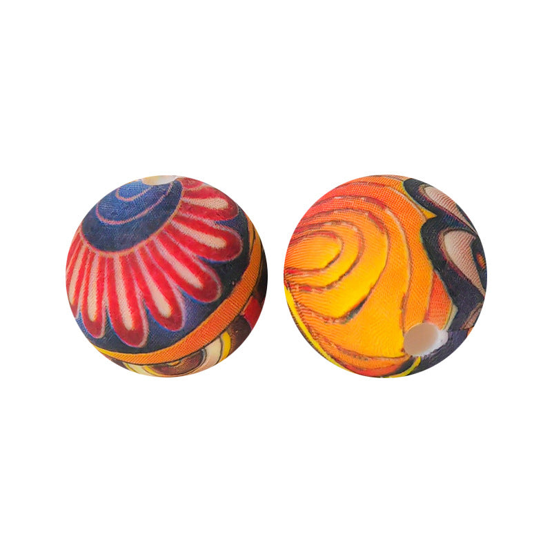 15mm Silicone Beads Water Transfer Beads DIY Jewelry Bead Pen Loose Beads Wholesale #251-285