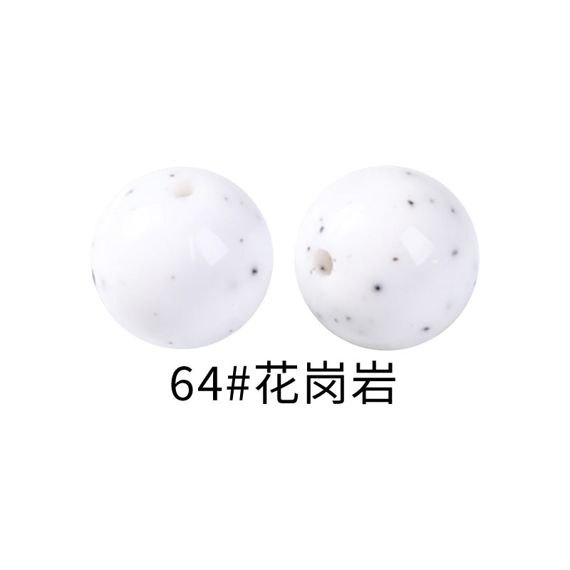 15mm Spot Glossy Silicone Beads Round Loose Beads DIY Jewelry Smooth Oil Injection Silicone Beads Mixed Color Beads