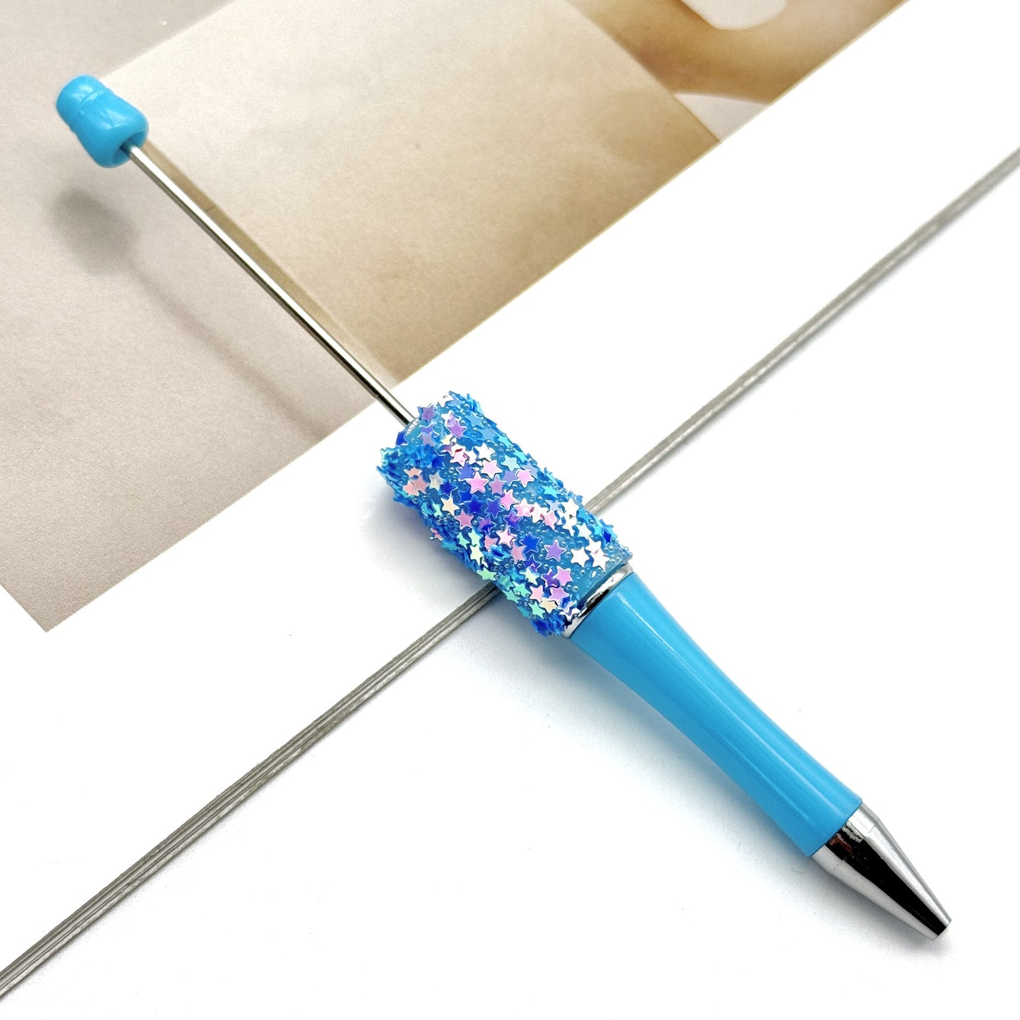 DIY Little Star Ball Pen, Shiny Sequin Star Ball Pen Handmade Patch Cute Ball Pen Spot