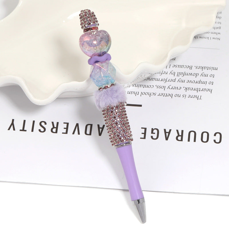 Creative new cartoon rotating bead pen heavy industry glitter high value new ins wind bead pen ballpoint pen
