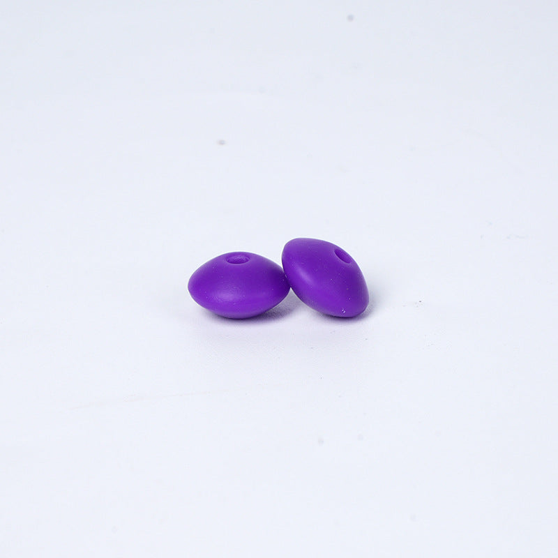 Spot Silicone Beads European and American Jewelry 12mm Small Beads DIY Necklace Beaded Oval Lentil Loose Beads Wholesale #51-100