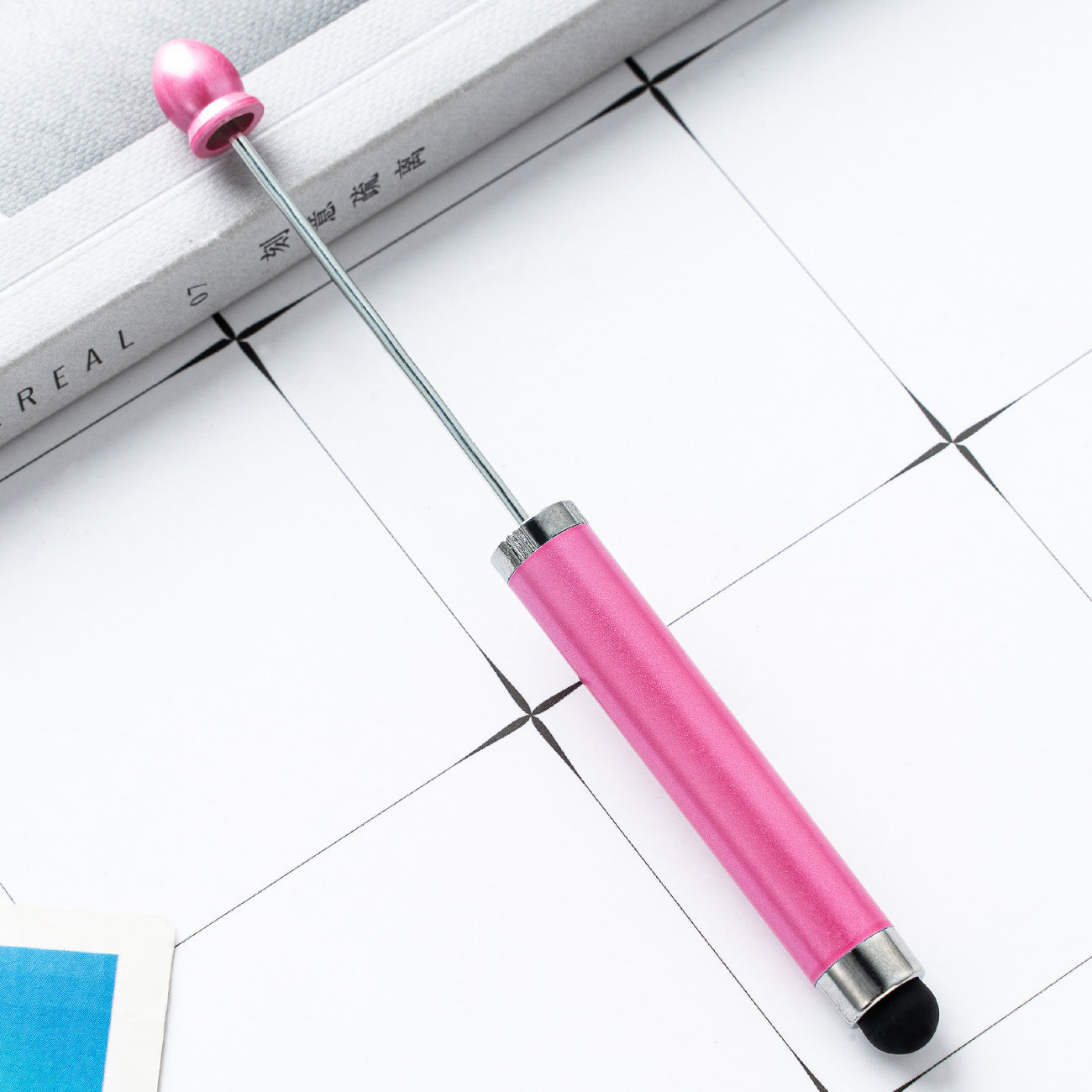 Spot wholesale plastic pen touch screen pen DIY handmade bead pen three-in-one capacitive bead multi-functional ballpoint pen