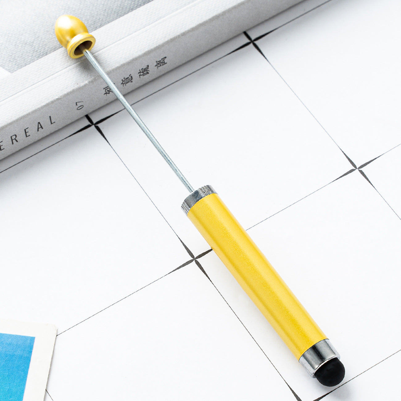Spot wholesale plastic pen touch screen pen DIY handmade bead pen three-in-one capacitive bead multi-functional ballpoint pen