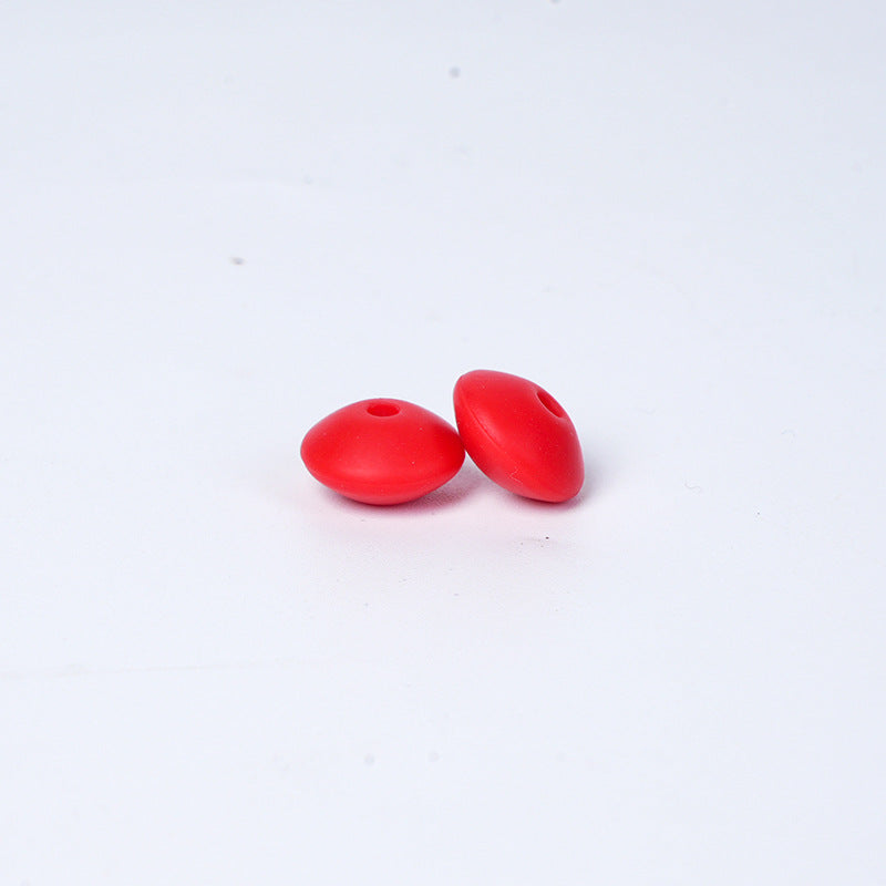 Spot Silicone Beads European and American Jewelry 12mm Small Beads DIY Necklace Beaded Oval Lentil Loose Beads Wholesale #51-100