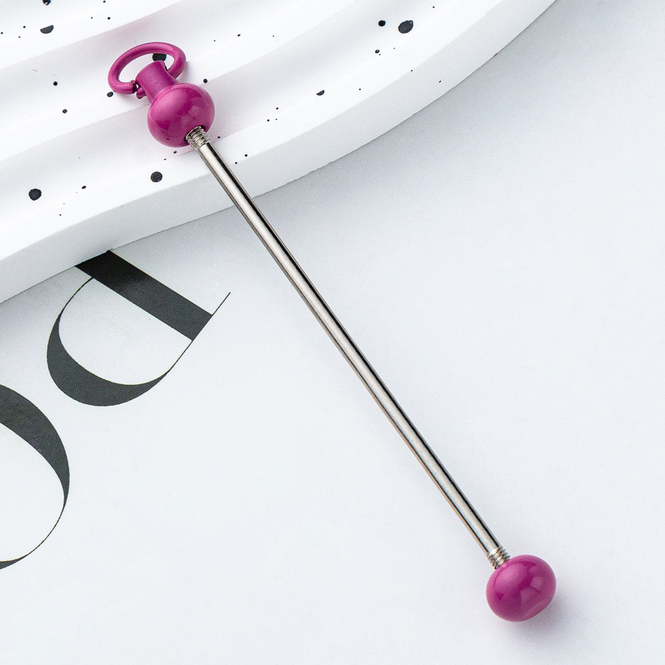 Creative new DIY beaded pole spot gradual change color color beaded keychain pole accessories pendant wholesale