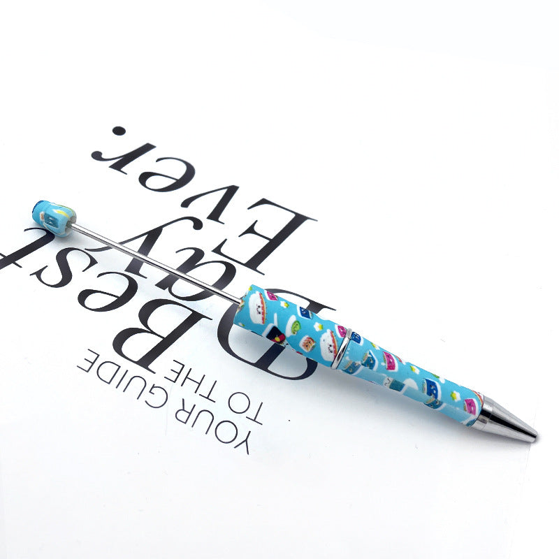 DIY printing pattern bead pen creative leopard print floral cow bead pen cross-border beadedpen spot wholesale