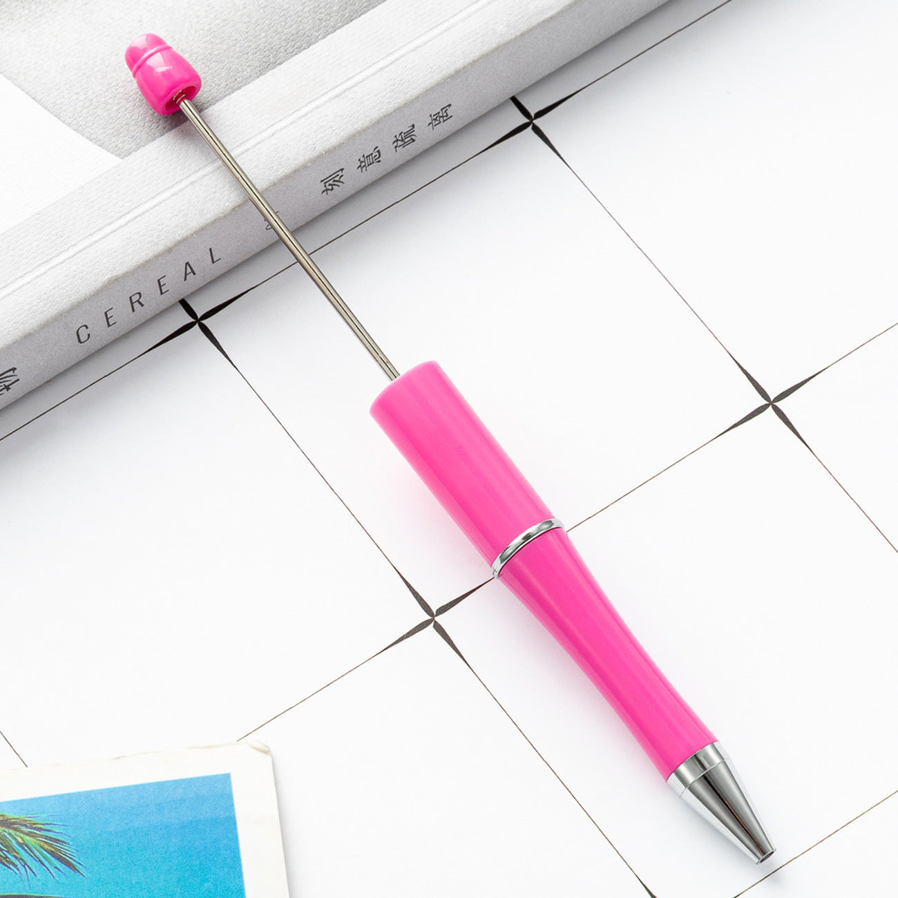 Bead pen, spot wholesale creative DIY plastic bead pen ballpoint pen printable plastic bead pen
