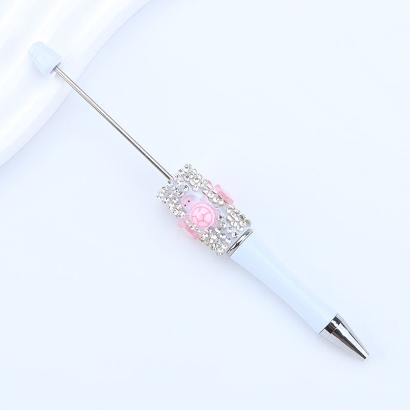 DIY turtle broken diamond bead pen Internet celebrity turtle dream turtle super cute turtle diamond pen bead round bead cute pen