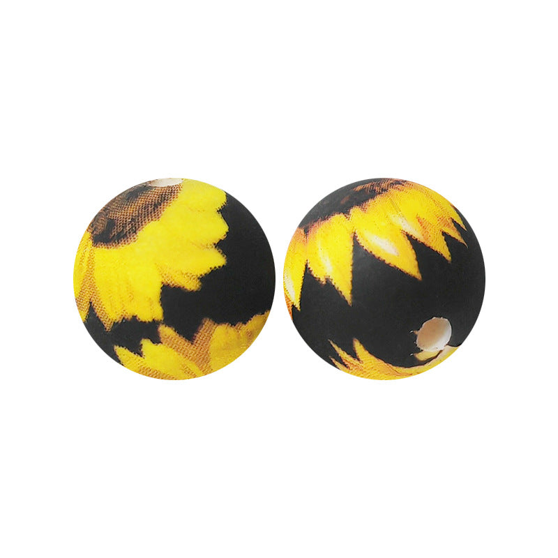 15mm silicone beads water transfer beads DIY jewelry bead pen loose beads wholesale