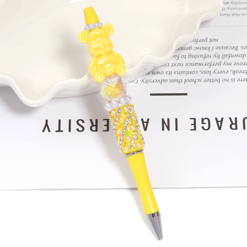 Creative new cartoon rotating bead pen heavy industry glitter high value new ins wind bead pen ballpoint pen