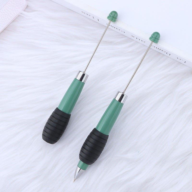 Cross-border explosion DIY telescopic bead pen, creative and cute macaron color telescopic rotating beaded gift ballpoint pen