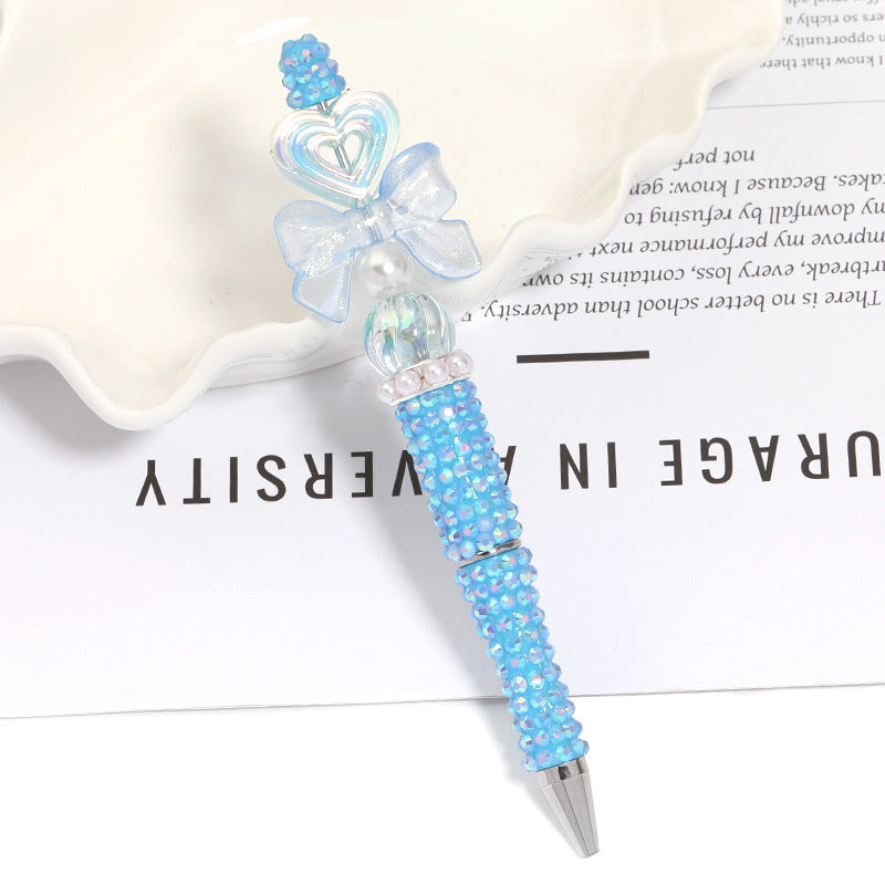 Creative new cartoon rotating bead pen heavy industry glitter high value new ins wind bead pen ballpoint pen