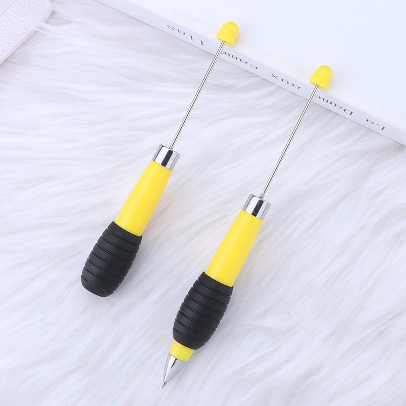 Cross-border explosion DIY telescopic bead pen, creative and cute macaron color telescopic rotating beaded gift ballpoint pen
