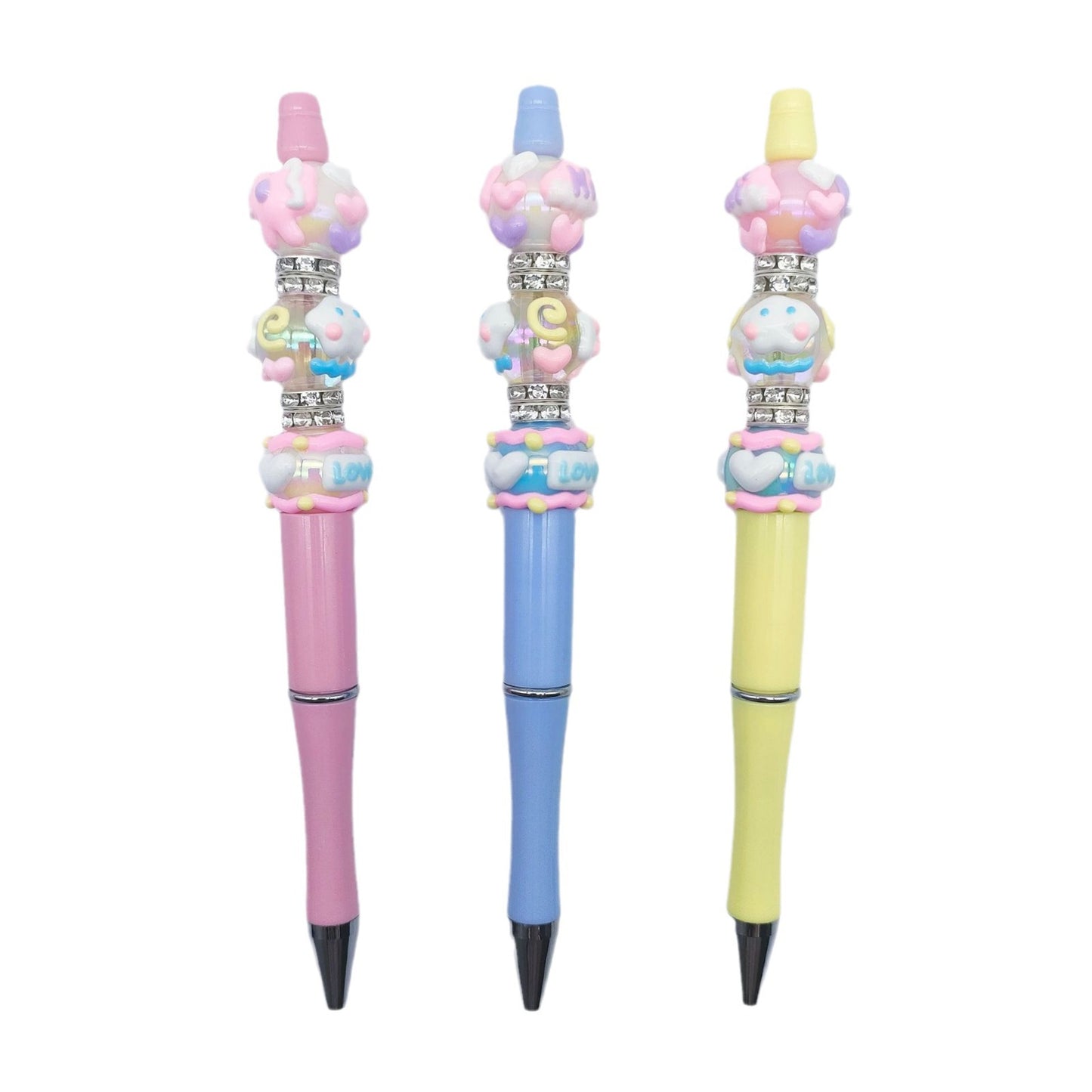 Dopamine magic wand ballpoint pen DIY finished product beading bead pen ins cartoon pink live stream blind box Moe pen