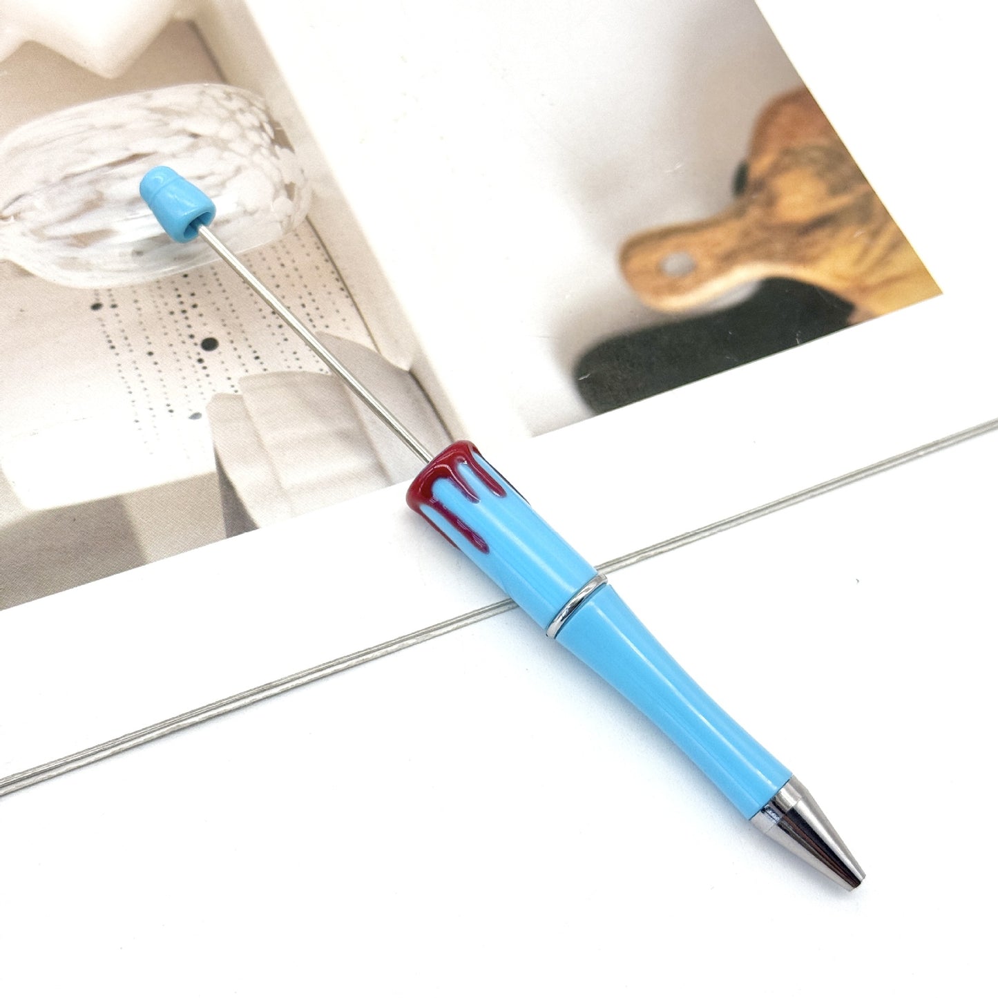 New DIY bloodprint bead pen, creative Halloween Christmas bloodprint hand-painted modeling ballpoint pen spot wholesale