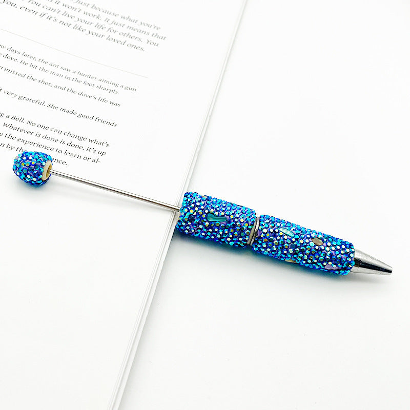 DIY colorful shell full diamond bead pen, handmade bead full diamond ballpoint pen puzzle colorful diamond gifts stationery