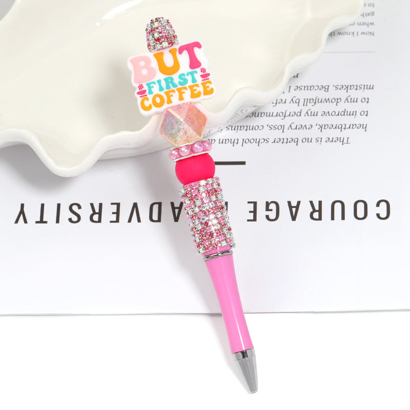 Creative new cartoon rotating bead pen heavy industry glitter high value new ins wind bead pen ballpoint pen