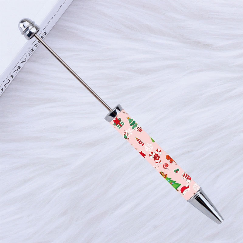 DIY Beadable Plastic Christmas Printed Pens, 149MM, Please Read the Description