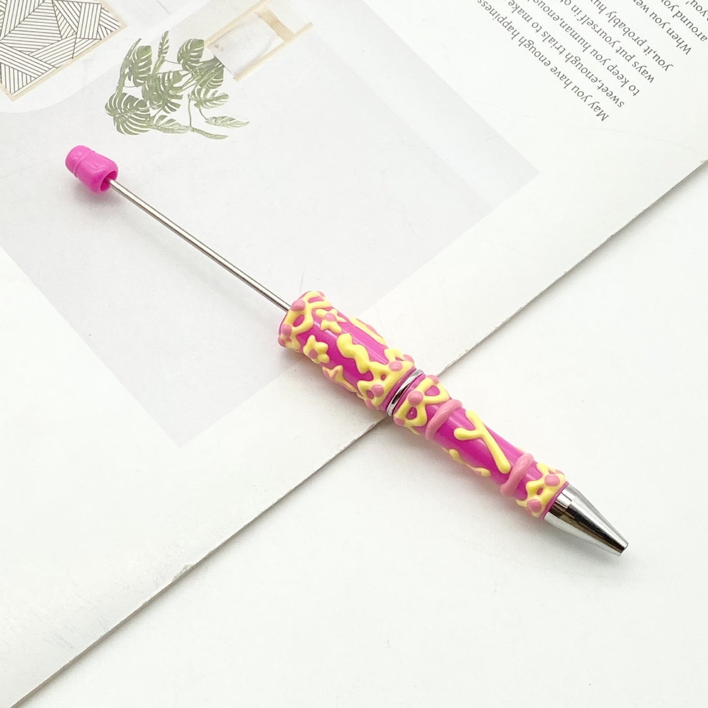 Creative cream glue hand-painted bead pen DIY hand-painted oil ballpoint pen Macaron cream cute pen spot