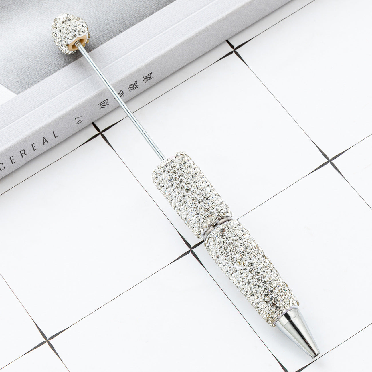 New DIY full diamond bead pen hand-attached drill AB colored diamond beaded ballpoint pen multi-color plastic bead pen wholesale