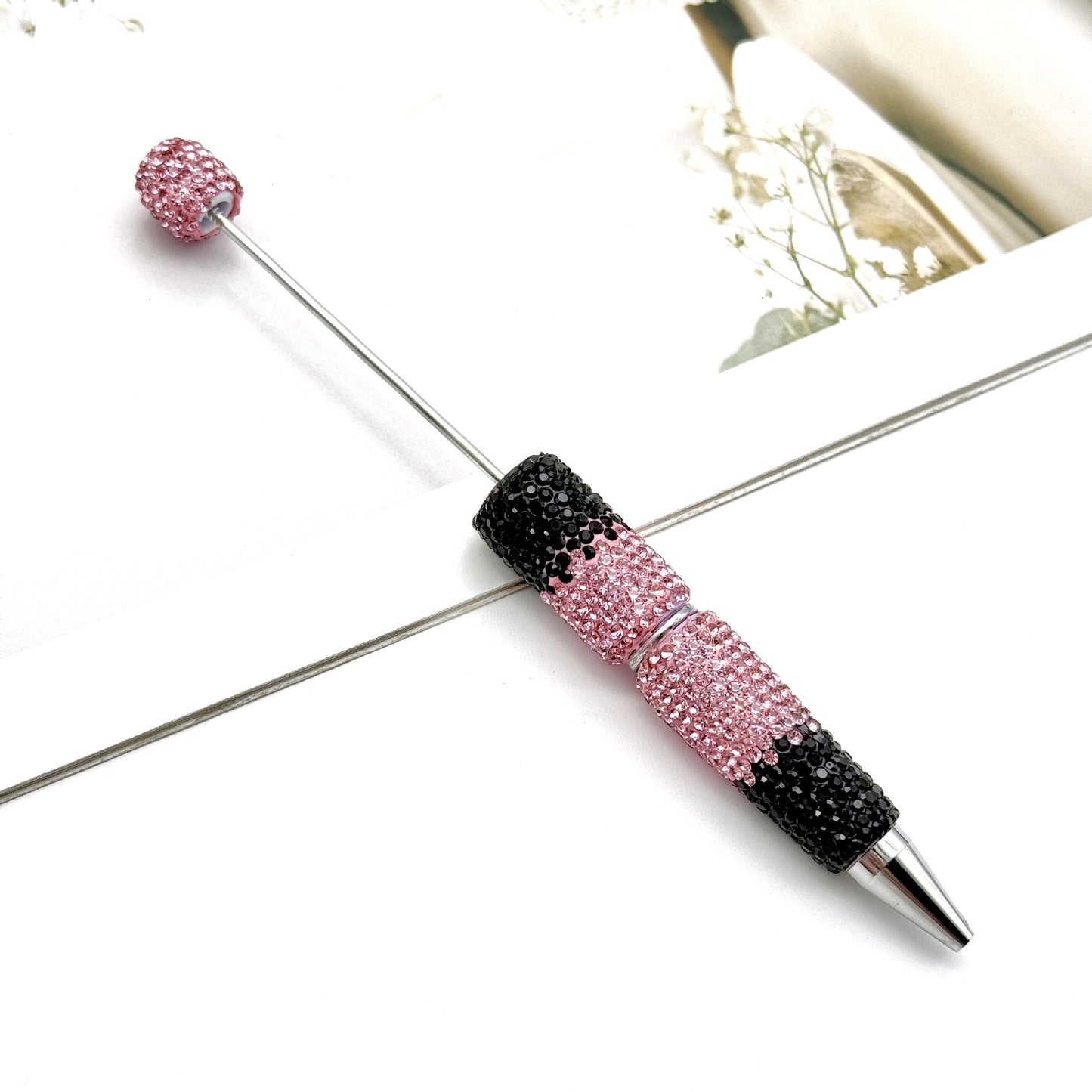 DIY's new gradual change full diamond pen, pure handmade diamond beaded pen cute creative gradual change rhinestone beaded ballpoint pen
