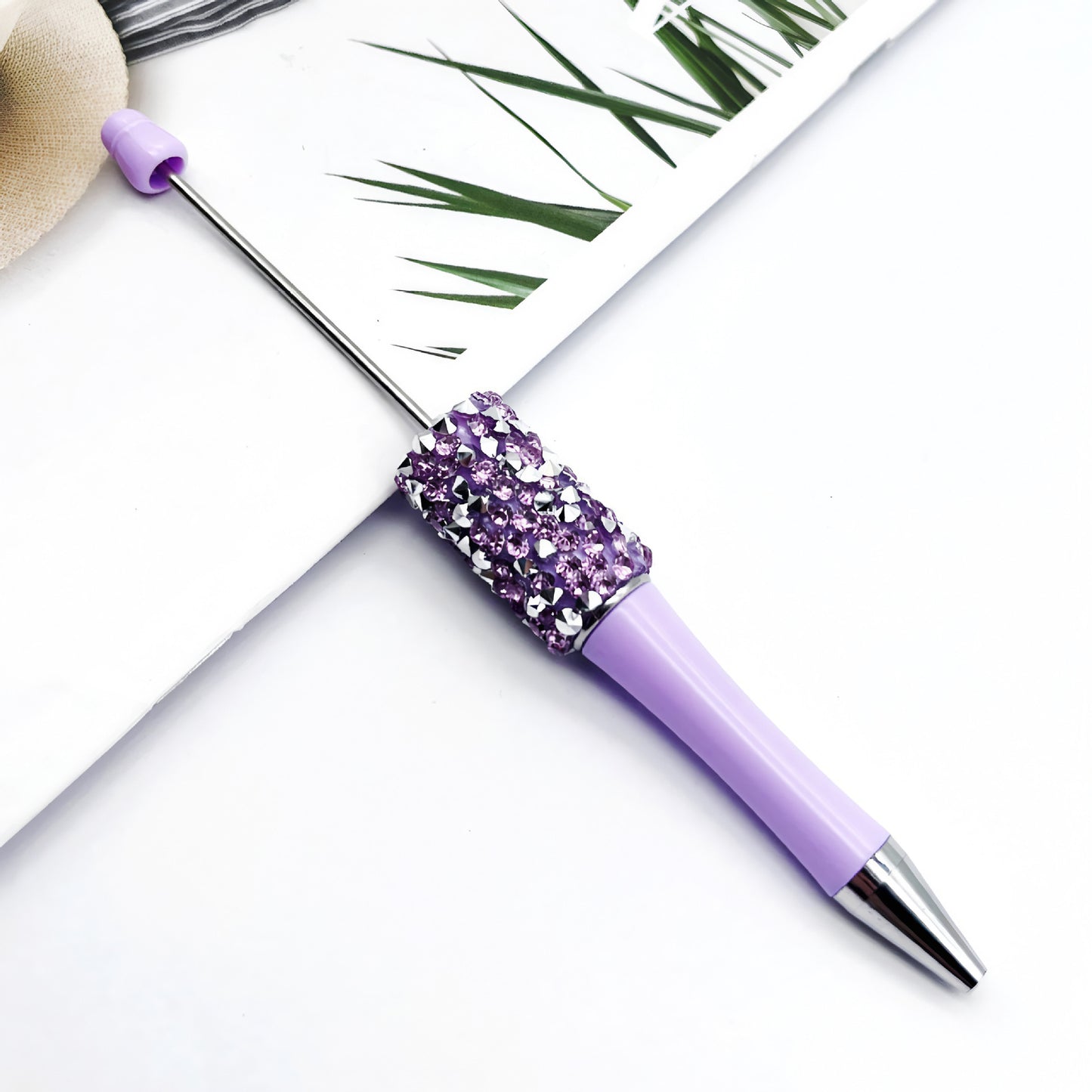 DIY random diamond bead pen cross-border hot-selling hand-worn beads diamond pen beadedpen plastic ballpoint pen