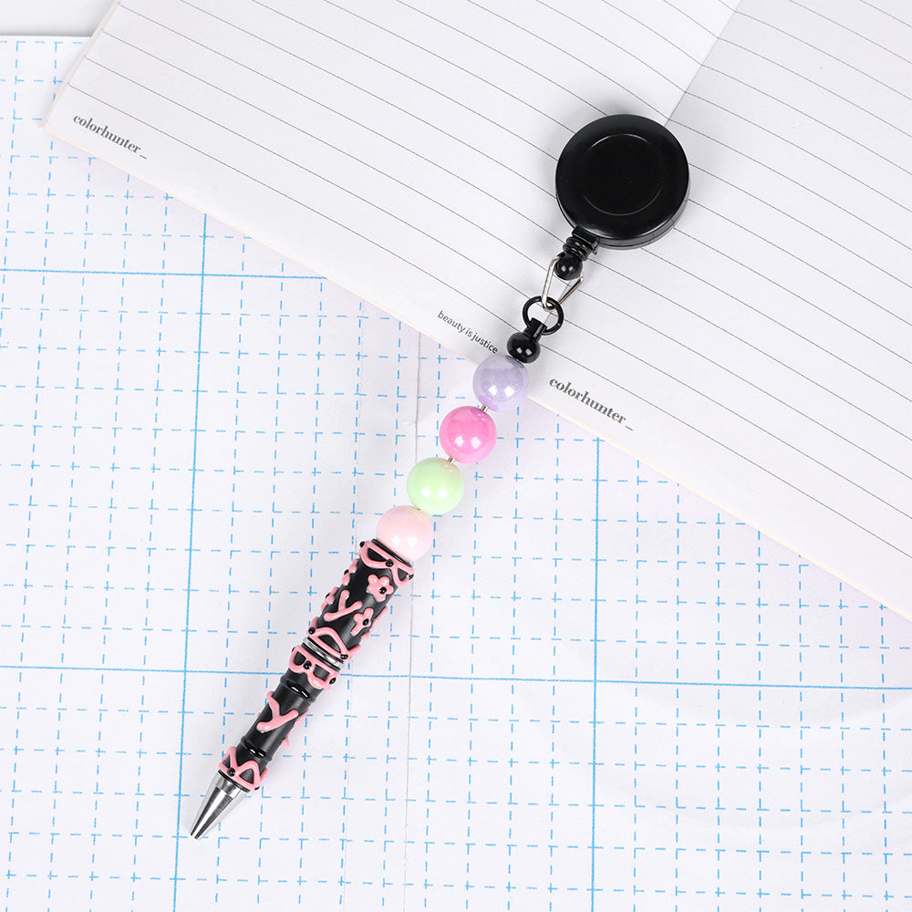 Retractable creative DIY hand-painted bead pen painted cream pen multi-color rotating neutral ballpoint pen