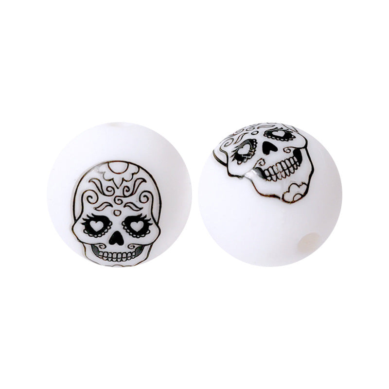 15mm Silicone Beads Water Transfer Beads DIY Jewelry Bead Pen Loose Beads Wholesale #201-250