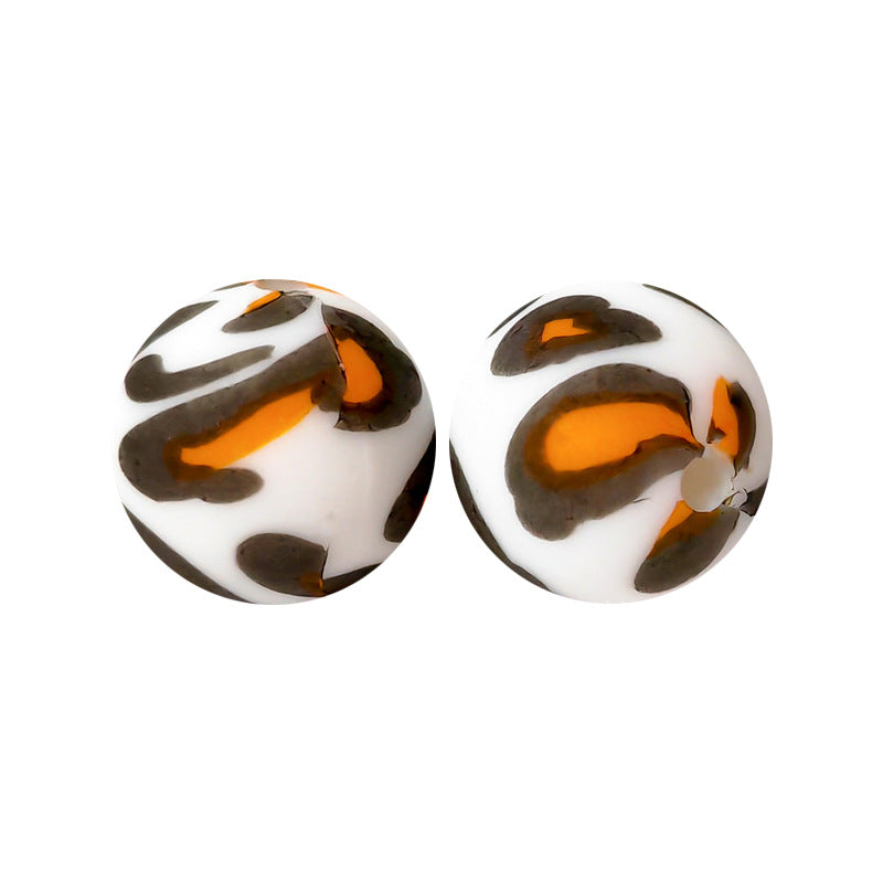 15mm Silicone Beads Water Transfer Beads DIY Jewelry Bead Pen Loose Beads Wholesale #151-200
