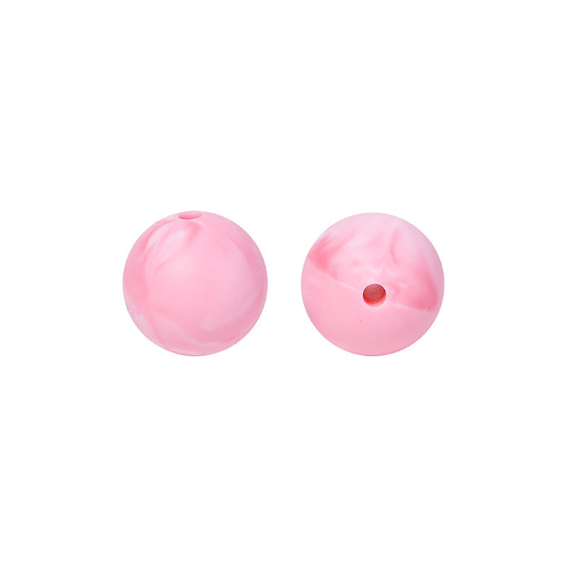 9 Mm Food Grade Silicone Beads Colored Round Loose Beads Handmade DIY Beaded Bracelet Pacifier Chain Accessories Spot Wholesale #51-98