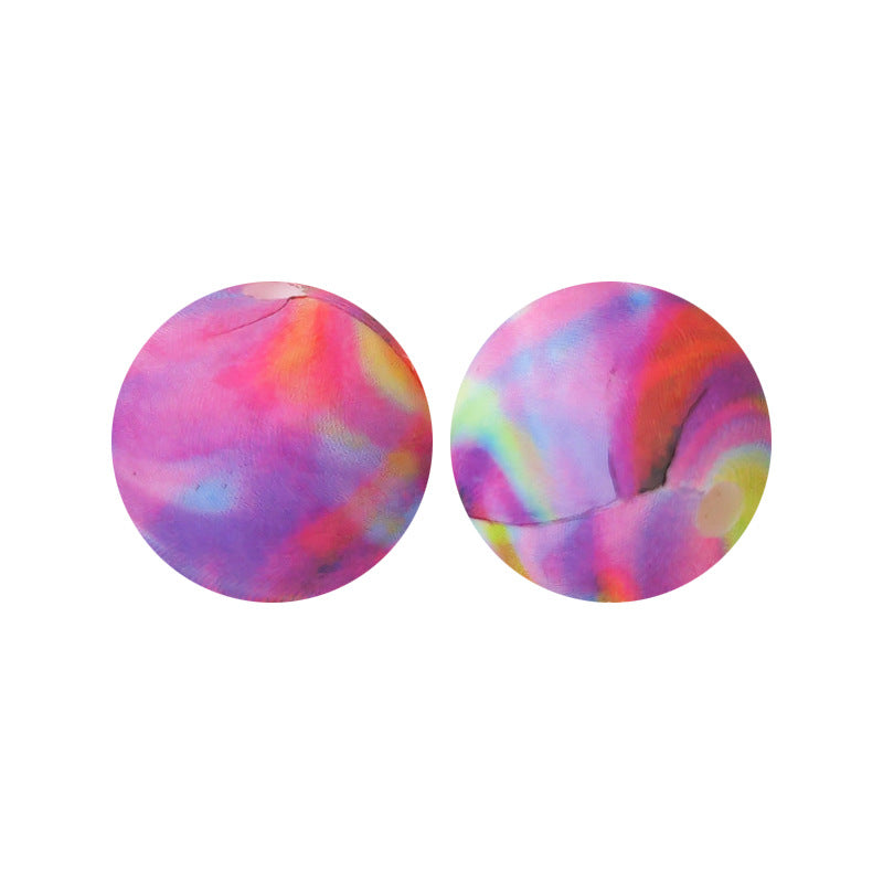 15mm Leopard Print Silicone Beads - Water Transfer Printed Daisy Round Beads for DIY Jewelry, Bead Pens, Loose Beads Wholesale #51-100